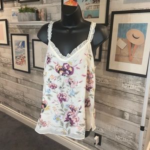 White  House Black Market Floral Tank